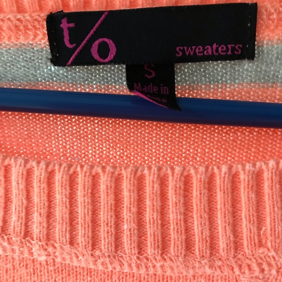 Orange and gray striped sweater - Picture 2 of 5